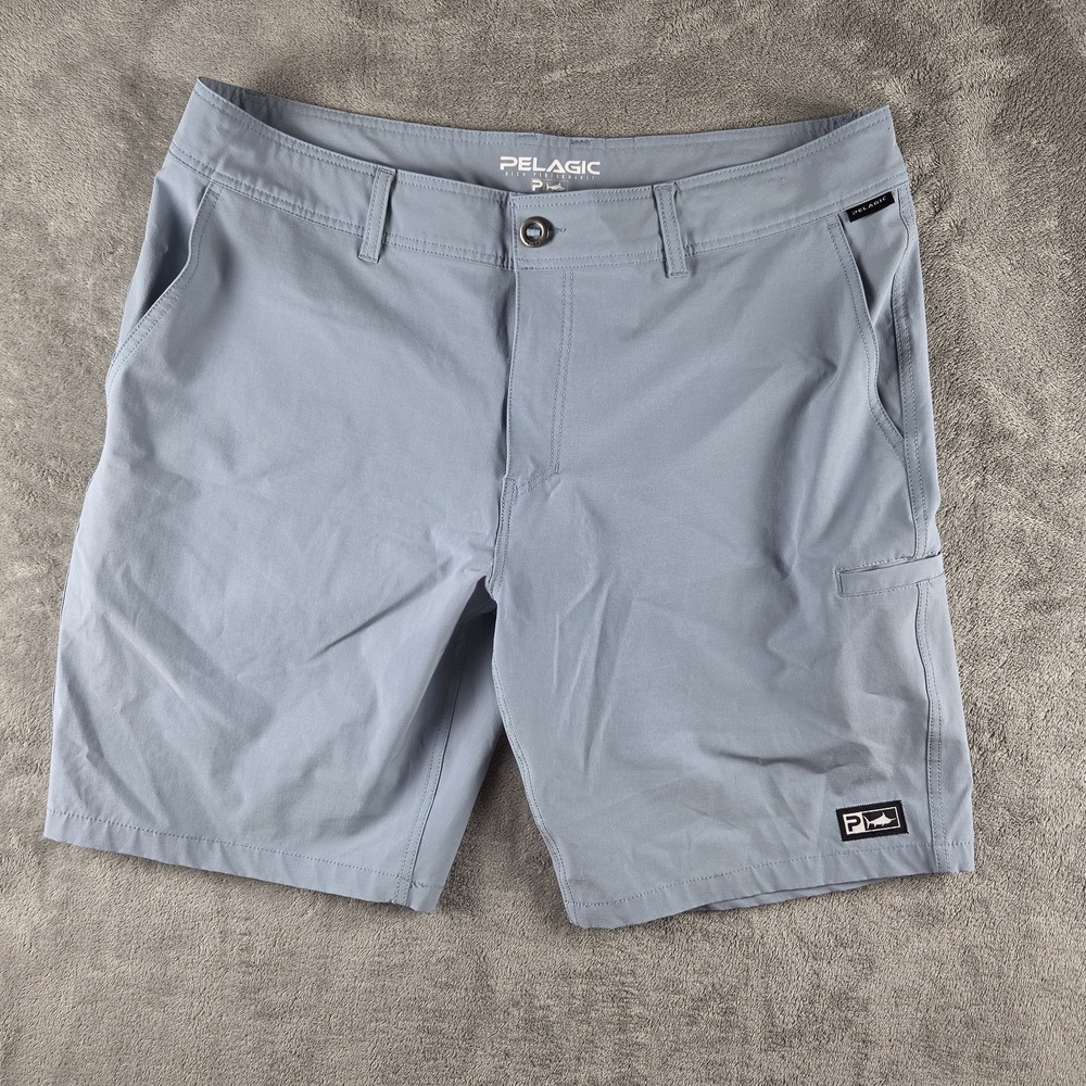 Pelagic Blue Hybrid Shorts Mens 38 Fishing Performance Stretch Outdoor